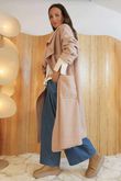Boucle Waterfall Coat Antique Rose